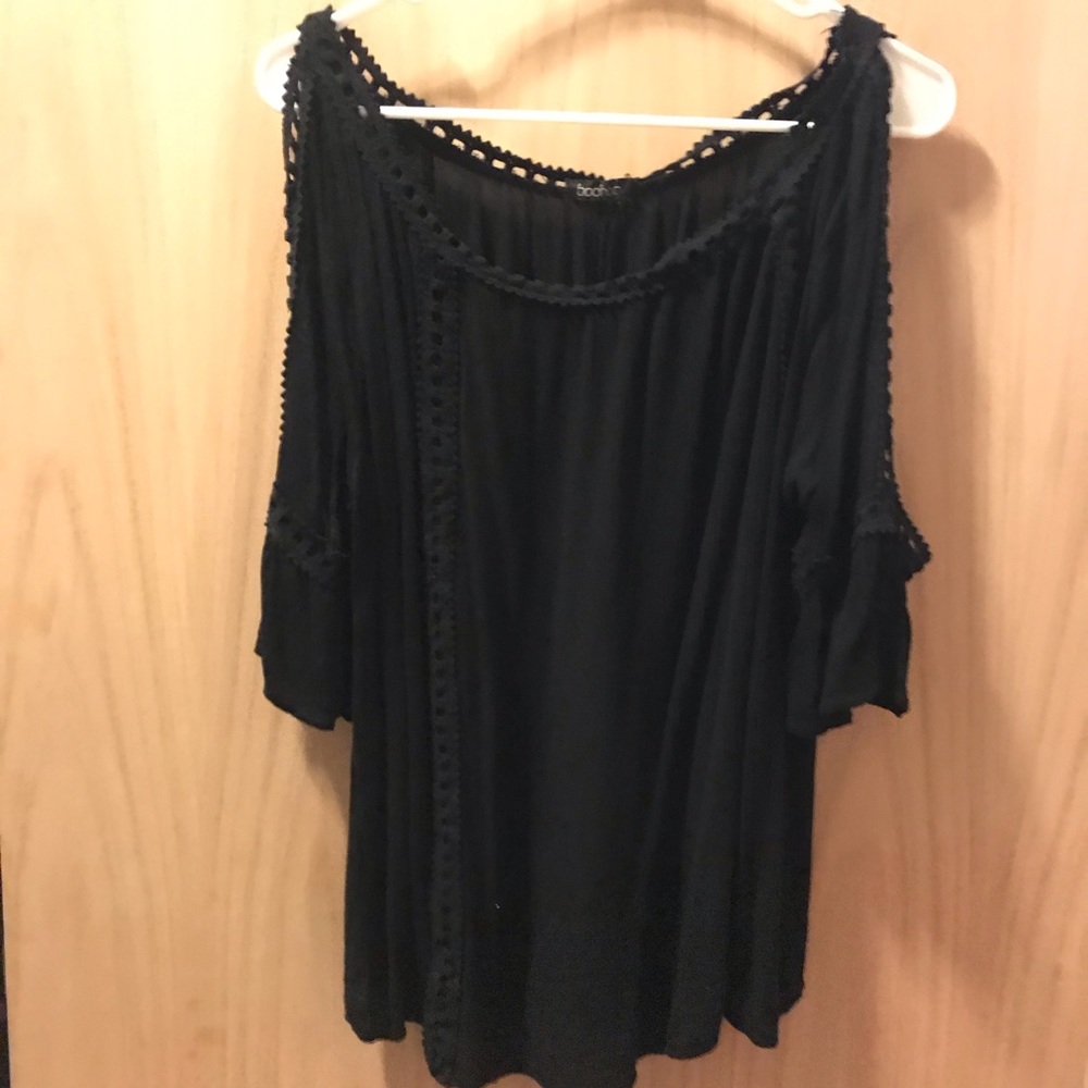 Boohoo Cold Shoulder Lace Top